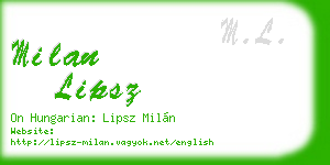 milan lipsz business card